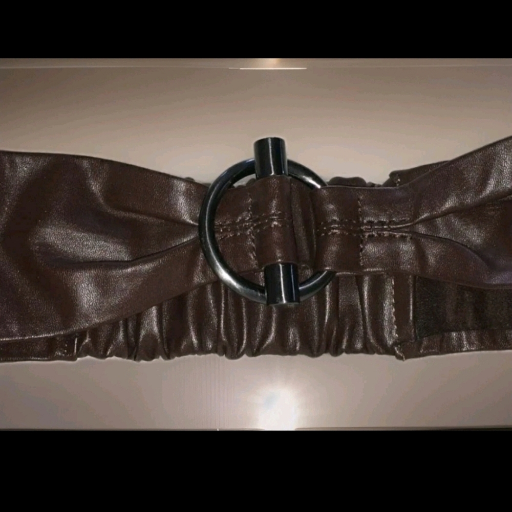 Brown Leather Belt, Wide with Titanium Buckle and Soft Buttery Leather, S